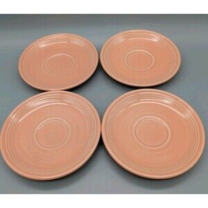 4 Apricot Fiesta Saucers 5.75" Fiestaware Homer Laughlin USA